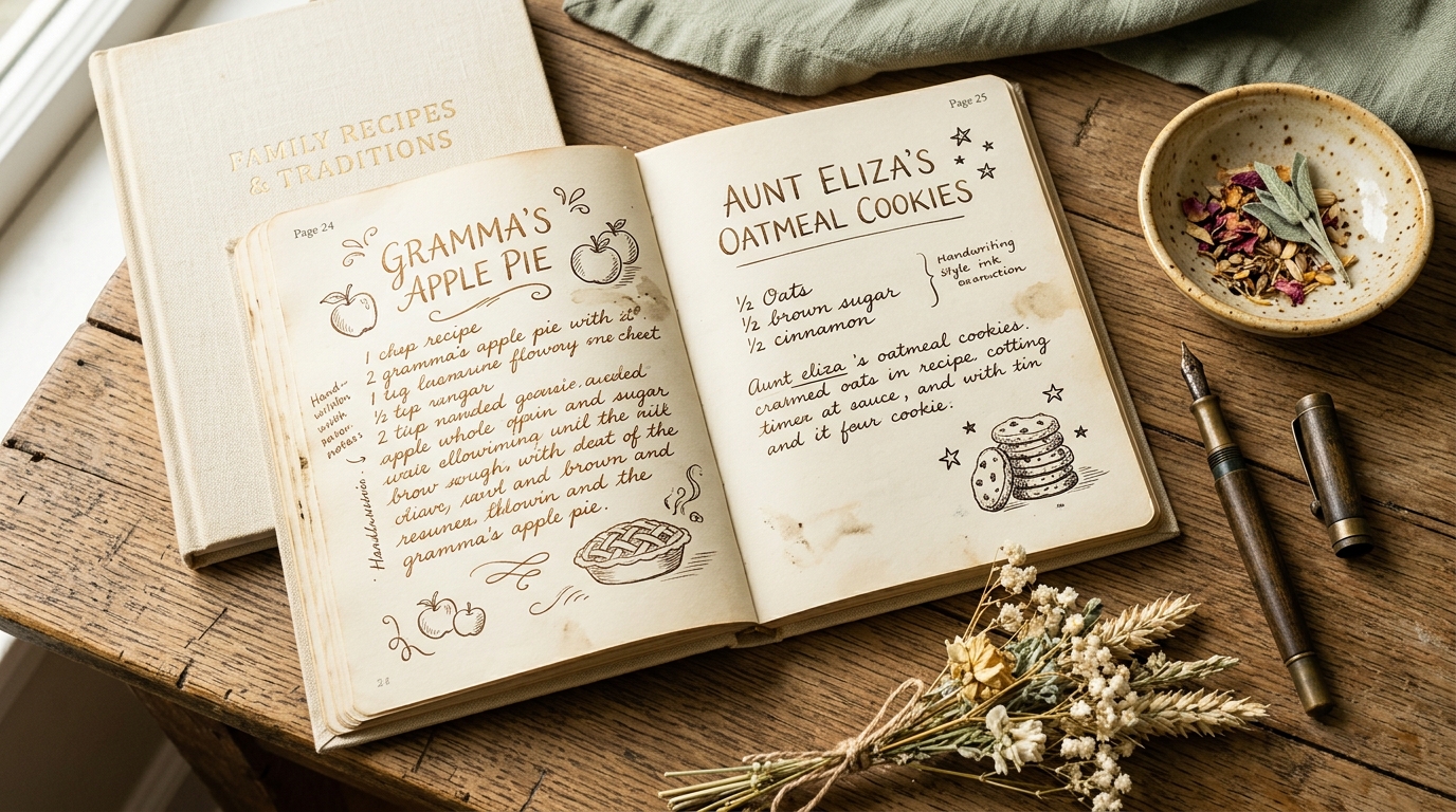 Beautiful family recipe cookbook