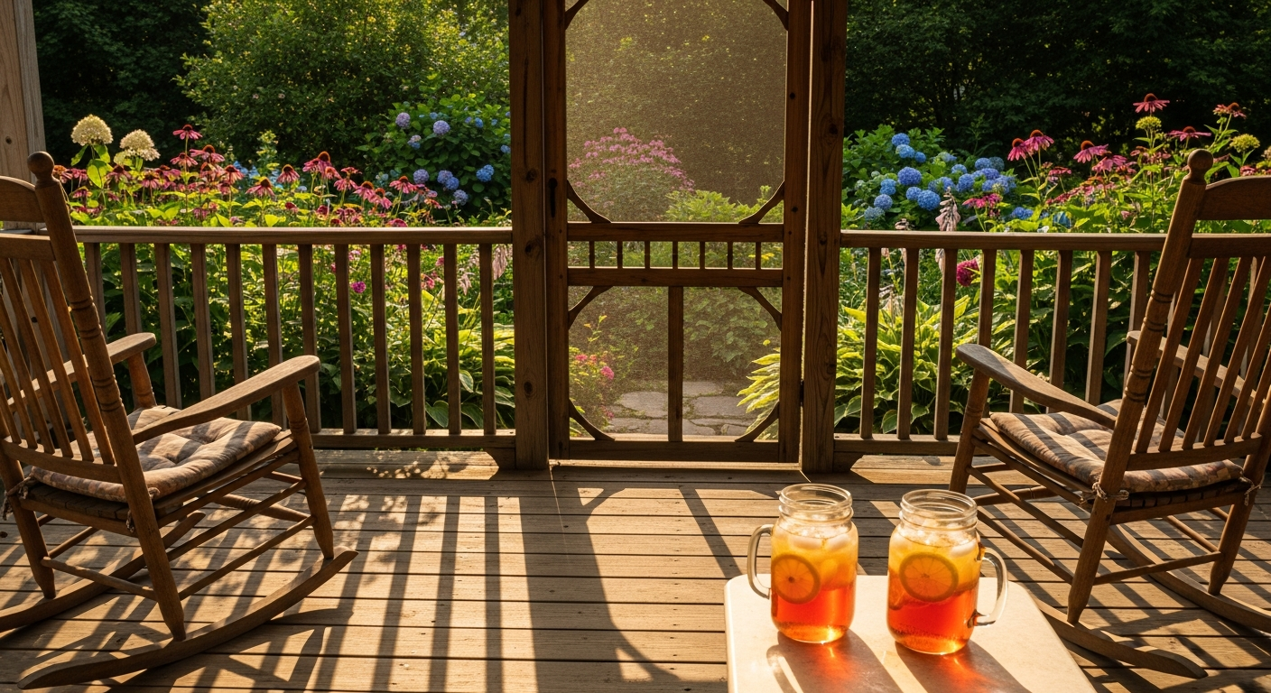 Back porch in July